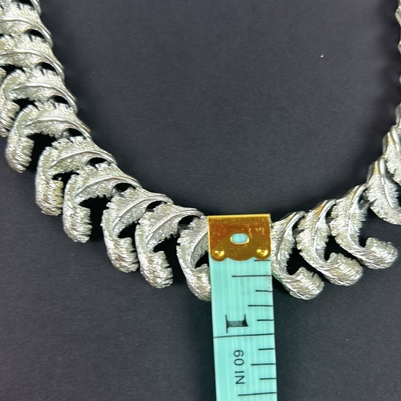 Vintage silver leaf 50’s choker necklace - Picture 4 of 7